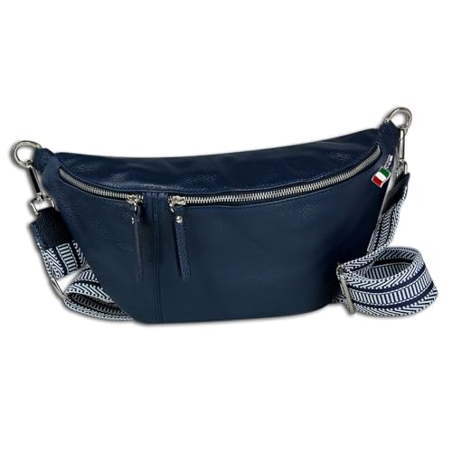 Florence Echtleder Gürteltasche Damen extra groß blau Bauchtasche Jugend OTF821B Leder Gürteltasche von FlorenceLeather