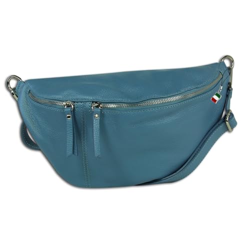 Florence Echtleder Gürteltasche extra groß Damen Jeansblau Bauchtasche Jugend OTF820F Leder Gürteltasche von FlorenceLeather