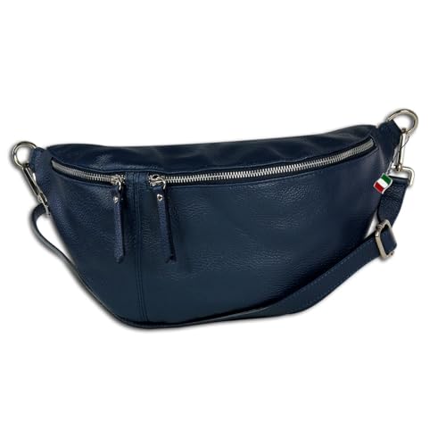 Florence Echtleder Gürteltasche extra groß Damen blau Bauchtasche Jugend OTF820B Leder Gürteltasche von FlorenceLeather