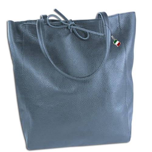 Florence ital. Shopper Echtleder Damen Schultertasche Business blau OTM107B Leder Schultertasche von FlorenceLeather