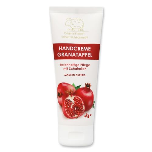 Florex Handcreme Granatapfel - Reichhaltige intensive Pflege bei trockenen strapazierten Händen mit Schafmilch ohne Palmöl 75 ml von Florex