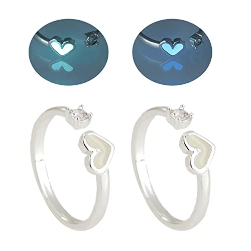 Fluxioxtna Set Von 2 Leuchtenden Herzverstellbaren Offene Ringe Verlobungsringe Einstellbare Ringe Legierungsmaterial Ästhetischer Schmuck Fluxioxtna Set Von 2 Leuchtenden Herzverstellbaren Offene Ringe Verlobungsringe Einstellbare Ringe Legierungsmaterial Ästhetischer Schmuck von Fluxioxtna