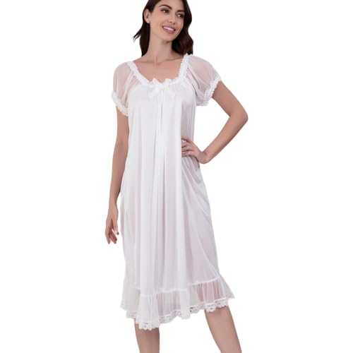 Flwydran Damen Satin Silk Nachthemd Negliee,Seide seidenmatt Sleepshirt Schlafanzug, Luxus und Charmant Ladies Lang Nachtwäsche Nachtkleid Lingerie Pyjamas Sleepwear Flwydran Damen Satin Silk Nachthemd Negliee,Seide seidenmatt Sleepshirt Schlafanzug, Luxus und Charmant Ladies Lang Nachtwäsche Nachtkleid Lingerie Pyjamas Sleepwear von Flwydran
