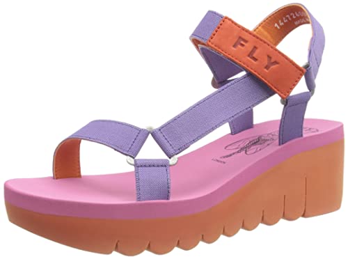 Fly London Damen Yefa726fly Sandale, Orange/Violett/Rosen, 36 EU von FLY London