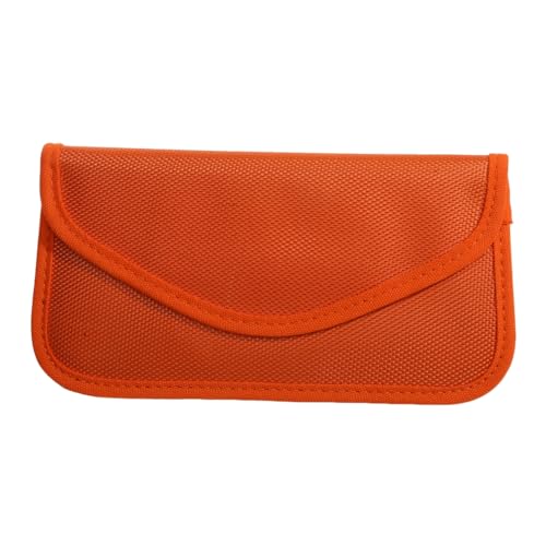 Flybloom Lässige Autoschlüssel-Geldbörse, Handy-Datenschutz, Kartenschutz, Reisetasche, Kleine Münze, Lippenstift-Beutel(Orange) von Flybloom