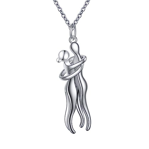 Umarmung Paar Halskette 925 Sterling Silber Umarmungs-Halskette Geschenke zum Jahrestag Für Sie und Ihn Herren Damen von Flyow