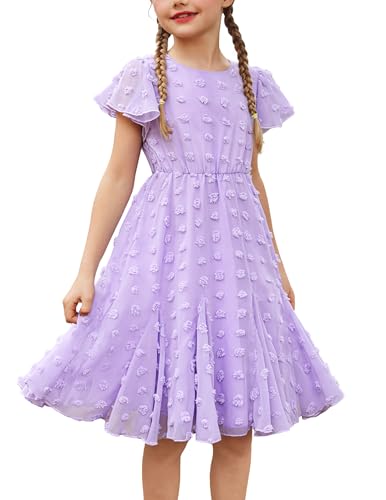 Flypigs Kleid Mädchen Casual Niedlich Elegant Prinzessin Knielang Chiffon Dresses Sommerkleid Violett 146/152 Flypigs Kleid Mädchen Casual Niedlich Elegant Prinzessin Knielang Chiffon Dresses Sommerkleid Violett 146/152 von Flypigs