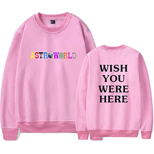 Flyself Unisex Travis Scott Astroworld Wish You were Here Sweatshirts Rundhals Lange Ärmel Loose Hip Hop Pullover Shirt Casual Sweatshirt von Flyself