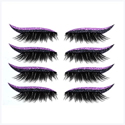 Doppel augenlid aufkleber 4 Paar wiederverwendbare falsche Wimpern Eyeliner- und Wimperaufkleber 7 Farbe wasserdichte Eyeliner Wimpern-Aufkleber einfach zu bedienen und entfernen Eyeliner aufkleber ( von FnnEmg