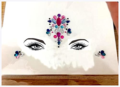 Doppel augenlid aufkleber Neue Acrylharz-Bohrstab Bindi-Aufkleber Handgepickt Böhmen und Tribal-Stil Gesichts- und Augenjuwelen Stirnstufe Bühne Dekor Aufkleber Eyeliner aufkleber (Size : 4) von FnnEmg