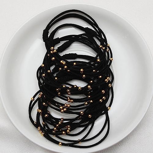 Haarschmuck Haargummis Haarspangen 10 Stücke Koreanische Frauen Elastische Haar Gummiband Stirnbänder Mädchen Perlen Haar Scratch Stirnbänder/Halter/Zahnfleisch Zubehör Schwarz10 Stücke von Focisa