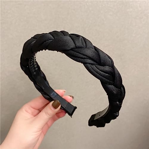 Haarschmuck Haargummis Haarspangen Frauen Zopf Stirnband Candy Farben Lünette Haar Hoop Turban Kopfbedeckung Koreanische Dame Mädchen Twist Elegante Haar Zubehör Breite Haarbänder Größefitsa von Focisa