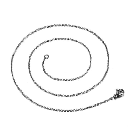 Halskette Ketten Schmuck Herren Frauen Anhänger Necklace Dünne Halskette Damen Herren Kettenschmuck Schwarz von Focisa