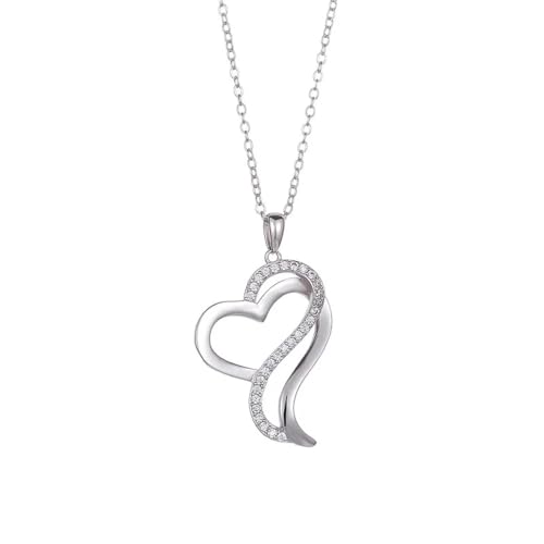 Halskette Ketten Schmuck Herren Frauen Anhänger Necklace Klassische Herzform Anhänger Halskette Für Mädchen S925 Schlüsselbeinkette Damenschmuck Mode Halskette von Focisa