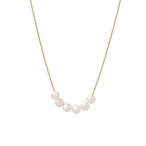 Focisa Halskette Ketten Schmuck Herren Frauen Anhänger Necklace Liebe Ball Kette Perle Anhänger Halskette Frauen Choker Mode Schmuck Goldcolora von Focisa