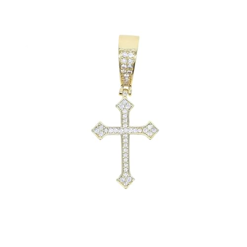 Halskette Ketten Schmuck Herren Frauen Anhänger Necklace Mode Hip Hop Kreuz Anhänger Halskette Mit Seil Kette Halskette Rock Cool Männer Frauen Charm Schmuck Gold von Focisa