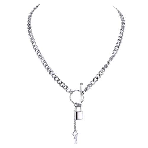 Halskette Ketten Schmuck Herren Frauen Anhänger Necklace Schmuck Punk Anhänger Halskette Einfache Halskette Stahl von Focisa