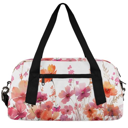 Reisetasche für Kinder, mit roter Fliege, für Jungen und Mädchen, für Sport, Tanz, für Übernachtungen, Reisen, Wochenendhandgepäck, Frühlings-Vintage-Blumen, 18.5"L x 9.4"W x 7.8"H Reisetasche für Kinder, mit roter Fliege, für Jungen und Mädchen, für Sport, Tanz, für Übernachtungen, Reisen, Wochenendhandgepäck, Frühlings-Vintage-Blumen, 18.5"L x 9.4"W x 7.8"H von Foerrkelg