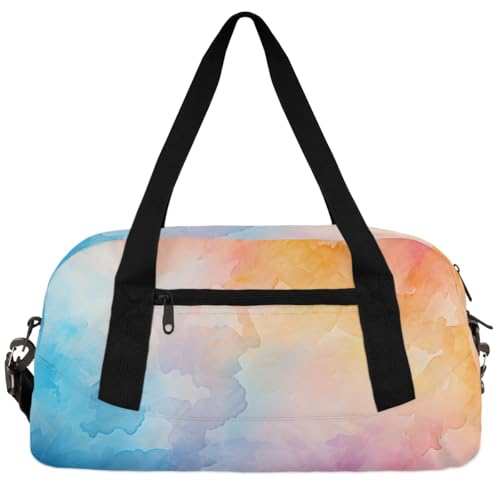 Sporttasche mit farbigen Federn, für Jungen, Mädchen, kleine Sporttasche, Tanz, Turnbeutel für Übernachtungen, Reisen, Wochenender, Handgepäck, Abstrakte Aquarellfarbe, 18.5"L x 9.4"W x 7.8"H Sporttasche mit farbigen Federn, für Jungen, Mädchen, kleine Sporttasche, Tanz, Turnbeutel für Übernachtungen, Reisen, Wochenender, Handgepäck, Abstrakte Aquarellfarbe, 18.5"L x 9.4"W x 7.8"H von Foerrkelg