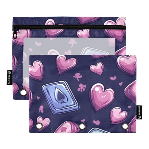 Foiosoh 2 pack Nette Lavendel Kasino Stil Bleistift Taschen für 3 Ringe Leichte Binder Federmäppchen mit Glattem Reißverschluss für Schule Büro College Liefert Foiosoh 2 pack Nette Lavendel Kasino Stil Bleistift Taschen für 3 Ringe Leichte Binder Federmäppchen mit Glattem Reißverschluss für Schule Büro College Liefert von Foiosoh