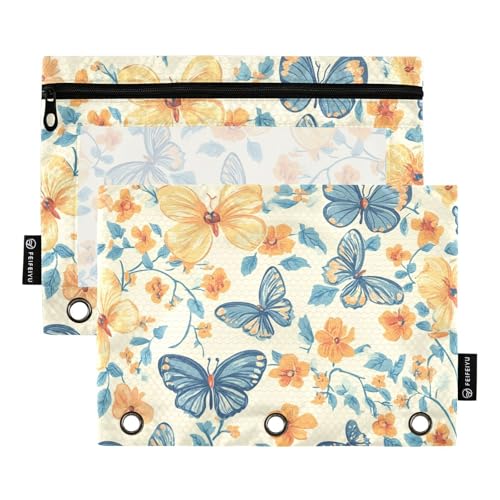 Foiosoh 2 pack Schmetterlinge und Blumen Gelb Bleistift Taschen 3 Ringe Tragbare Bleistift Halter mit Klar Fenster für die Aufbewahrung von Schulbedarf Foiosoh 2 pack Schmetterlinge und Blumen Gelb Bleistift Taschen 3 Ringe Tragbare Bleistift Halter mit Klar Fenster für die Aufbewahrung von Schulbedarf von Foiosoh