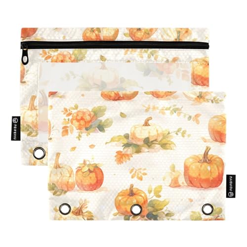 Foiosoh Federmäppchen im Vintage-Stil für 3 Ringe, leicht, transparent, mit Reißverschluss, für Schule, Schreibutensilien, Aufbewahrungszubehör, 2 Stück Foiosoh Federmäppchen im Vintage-Stil für 3 Ringe, leicht, transparent, mit Reißverschluss, für Schule, Schreibutensilien, Aufbewahrungszubehör, 2 Stück von Foiosoh