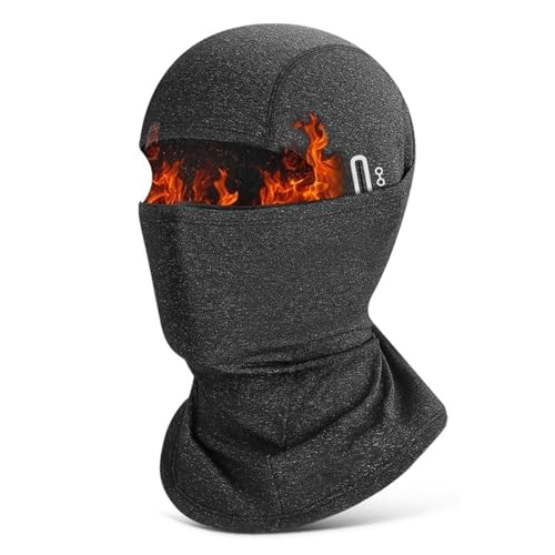 Fokecci Winter Sturmhaube für Herren und Damen - Winddicht Thermo Balaclava Gesichtsmaske Skimaske mit Verbesserte Brillenlöcher für Outdoor & Sports Radfahren Angeln Skifahren Schwarz Grau von Fokecci