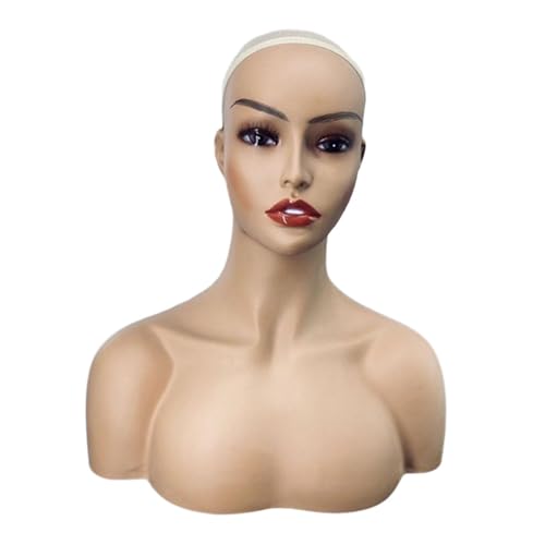 Folpus Schaufensterpuppenkopf für Frauen, Büste, Modell, Schaufensterpuppenkopf mit Schulter, Make-up-Display, Kopfbüste für Glashut-Display, Weiß Folpus Schaufensterpuppenkopf für Frauen, Büste, Modell, Schaufensterpuppenkopf mit Schulter, Make-up-Display, Kopfbüste für Glashut-Display, Weiß von Folpus
