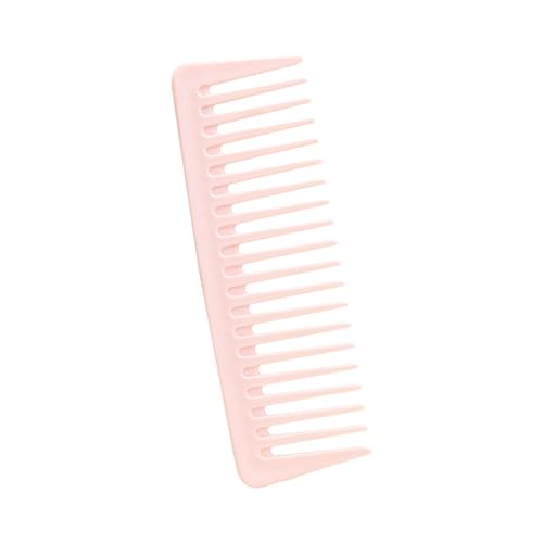 Folpus Shampoo-Kamm, breiter Kamm, Haarentwirrungskamm, Friseurkamm für Männer und Frauen, lockiges Haar, Rosa von Folpus