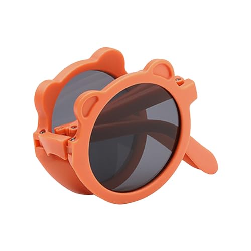 Folpus Sonnenbrillen für Kinder, Sonnenbrillen-Geschenk, schöner Sonnenschutz, leichte Brille, faltbare Sonnenbrille für die Feiertagsparty, Orangegrau von Folpus