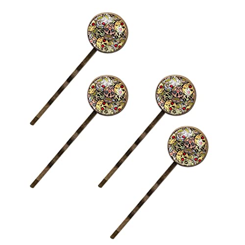 Haarspangen für Damen, 4 Stück – Zuckerschädel-Anker-Muster, Haarnadel, Seitenclip, Haarspange für Damen Haarspangen für Damen, 4 Stück – Zuckerschädel-Anker-Muster, Haarnadel, Seitenclip, Haarspange für Damen von Folytop