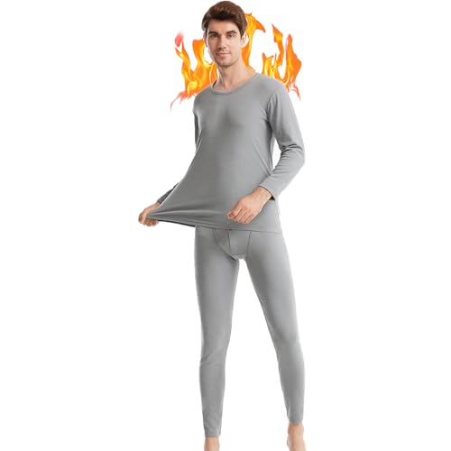 Herren-Thermounterwäsche-Set, lange Unterhose, Thermounterwäsche, Unterhemd und Unterteil, ultraweich, Geschenke für Männer, mit Box, GRAU, Large Herren-Thermounterwäsche-Set, lange Unterhose, Thermounterwäsche, Unterhemd und Unterteil, ultraweich, Geschenke für Männer, mit Box, GRAU, Large von Fomolom