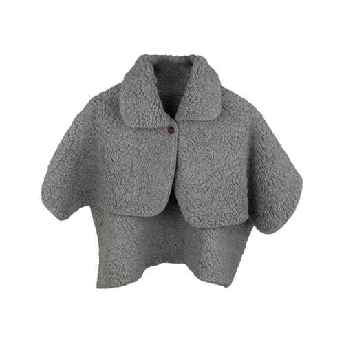 Fonowx Damen-Winterschal, Schulterumhang, Ponchos, weicher Fleece-Schal, Nackenschutzpolster für Flugreisen, Büro, grau von Fonowx