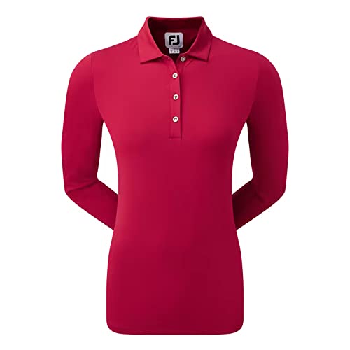 Footjoy Damen Sonnenschutz Golfhemd, Rot, Large von FootJoy