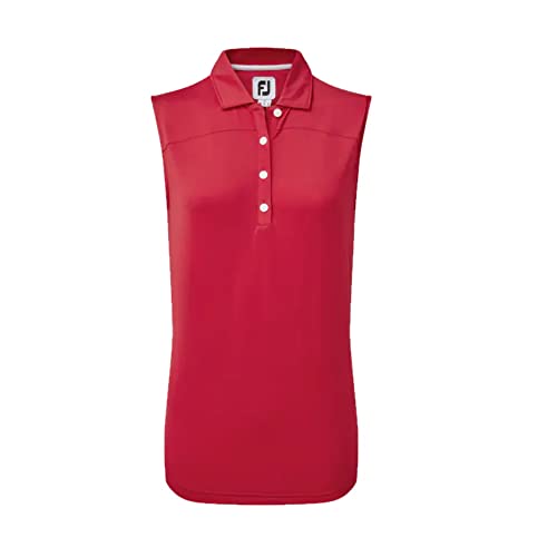 Footjoy Damen Mesh Back Golfhemd, Rot, Large von FootJoy