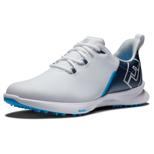 FootJoy Herren Fj Fuel Sport Golfschuh, Weiß Marineblau, 42.5 EU Weit von FootJoy