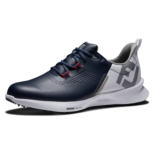 FootJoy Herren Kraftstoff Golfschuh, Marineblau/Weiß/Rot von FootJoy