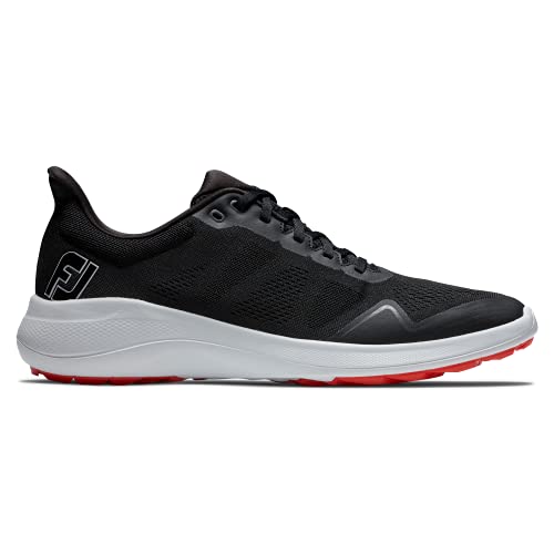 Footjoy Men's FJ Flex Golf Shoe, Black/White/Red, 12 von FootJoy