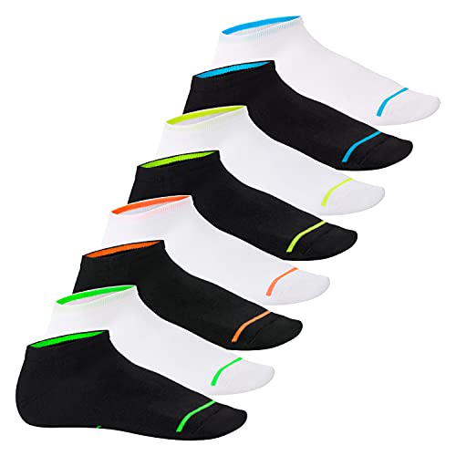 Footstar Herren & Damen Sneaker Socken (8 Paar), Kurze Sportsocken im Neon Look - Neon Glow - Mix 47-50 von Footstar