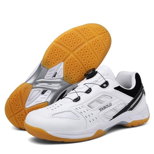 ForceRoute Badminton Hallenschuhe,Volleyball-Pickleball-Turnschuhe,Badminton Squash Schuhe,Herren Damen,rutschfeste,Atmungsaktive,mit Drehbarer Schnalle,für Verschiedene,Outdoor Fitness,Tennis von ForceRoute