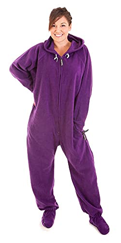 Forever Lazy Footted Einteiler für Erwachsene, Einteiler Pyjama Jumpsuits für Damen und Herren, Unisex - Violett - XX-Large von Forever Lazy