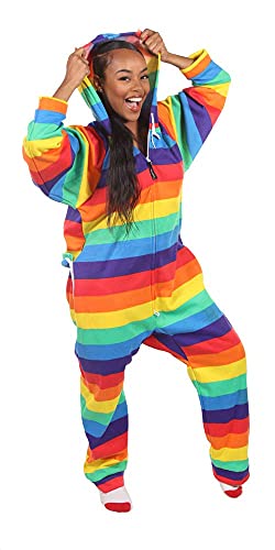 Forever Lazy Schwerer Einteiler für Erwachsene | Einteiler Pyjama Jumpsuits für Damen und Herren | Unisex, regenbogenfarben, Medium von Forever Lazy