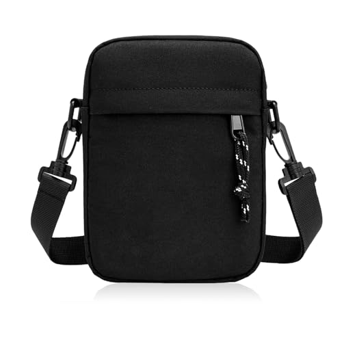 Forhome Herren Handy Schultertasche Klein Männer Taschen Umhängetasche Sling Chest Crossbody Bag Wasserdicht Handytasche Seitentasche für Tägliches, Leben, Reise (Schwarz) von Forhome