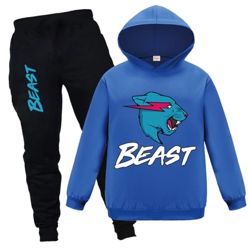 Forlcool Berühmtes YouTube-Gamer-Logo, gerissene Lightning-Katze, bedruckter Kapuzenpullover und Hose, 2 Stück/Sets, 9,10 Jahre von Forlcool