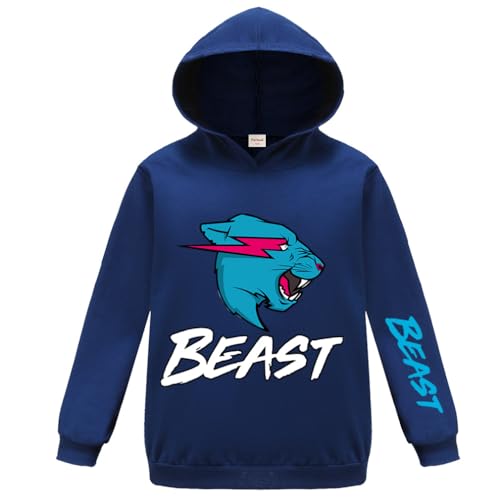 Forlcool Mr Beast Merch Pullover Hoodie für Jungen und Mädchen Tops Hoodie, marineblau, 9 - 10 Jahre von Forlcool