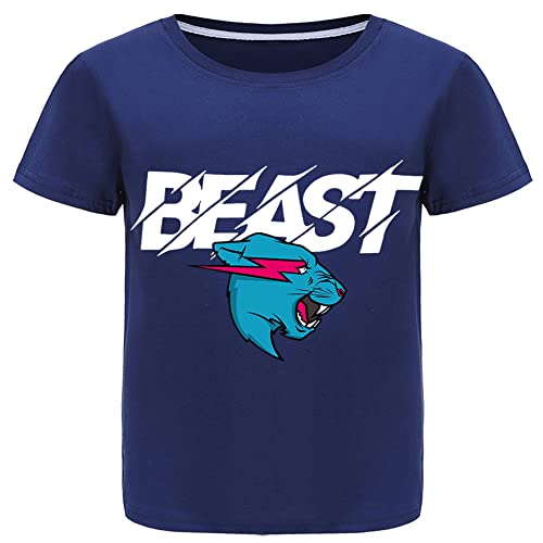 Forlcool Mr Beast Merch T-Shirts YouTube Gamer T-Shirt für Kinder 100% Baumwolle, marineblau, 7-8 Jahre von Forlcool