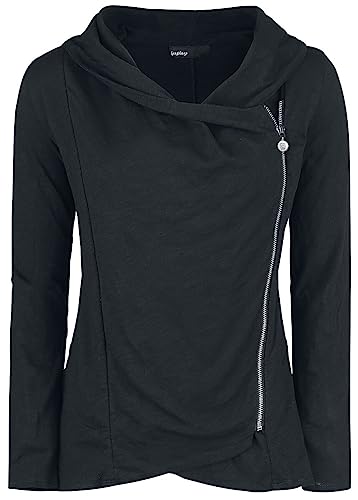 ForPlay Damen schwarzer Cardigan in asymmetrischen Schnitt XL von Forplay