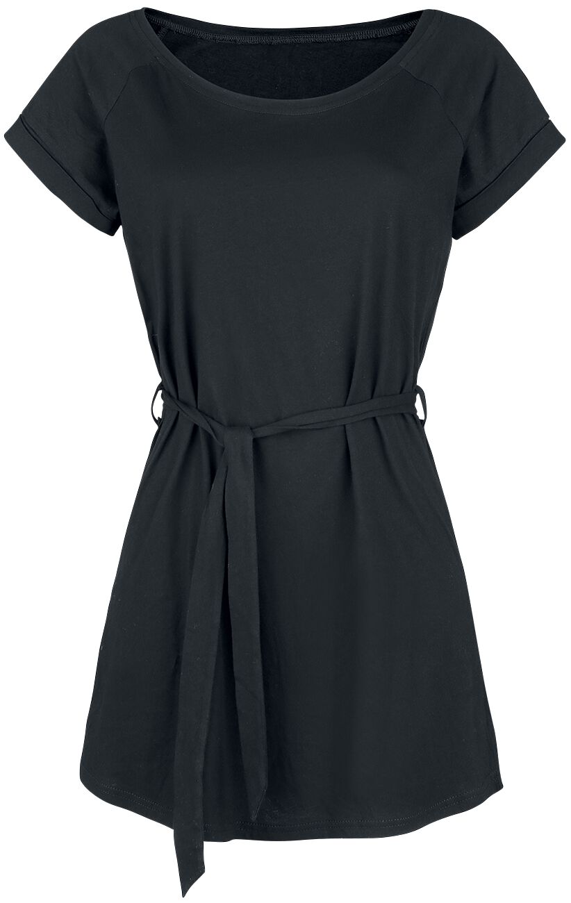 Forplay Kurzes Kleid - Jersey Kleid mit Bindegürtel - S bis 5XL - für Damen - Größe S - schwarz von Forplay