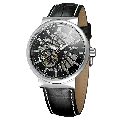 FORSINING Men's Automatic Skeleton Leather Strap Water-Resistant Watch with Analogue WRG8126M3S1 von FORSINING