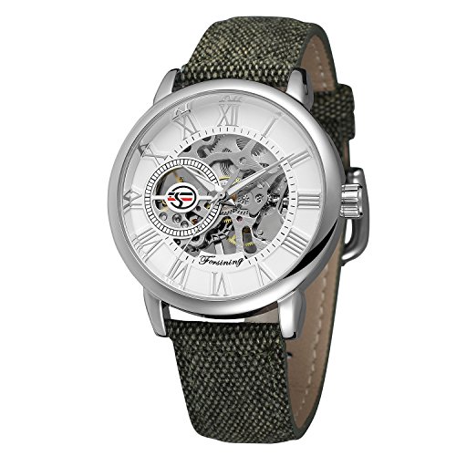 FORSINING Men's Super Quality Alloy Case Mechanical Movement Leather Watch with Analog FSG8099M3S4 von FORSINING